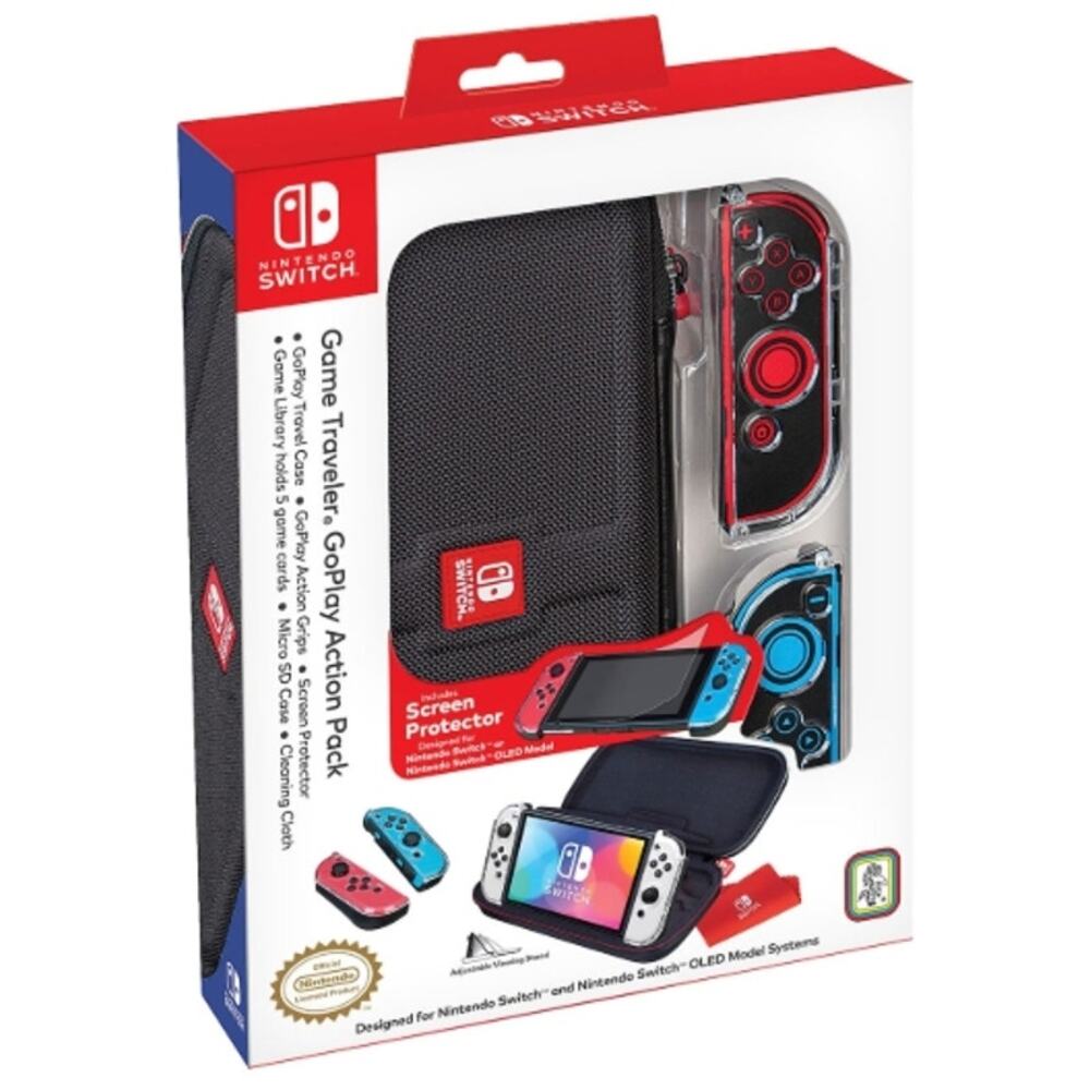 Nintendo Switch Game Traveler GoPlay Action Pack, Case Screen Protector NWT